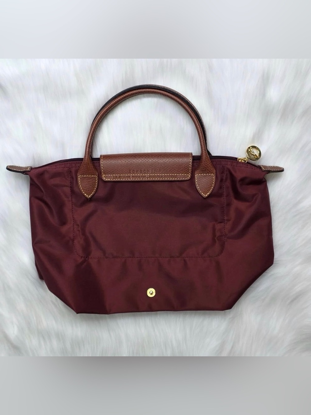 Longchamp Burgundy small Top-Handle Tote - Picture 4 of 5